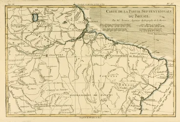 Észak-Brazília, Guillaume Raynal (1713-96) „A földgömb összes ismert részének atlasza” című művéből, J L Pellet, Genf, 1780
